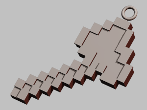 A minecraft axe for your keychain 3D-Druckmodell
