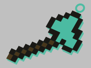 A minecraft axe for your keychain 3D-Druckmodell