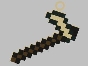 A Minecraft hoe for your keychain 3D-printmodel