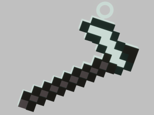 A Minecraft hoe for your keychain 3D-printmodel