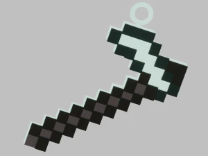 A Minecraft hoe for your keychain 3D Print Model