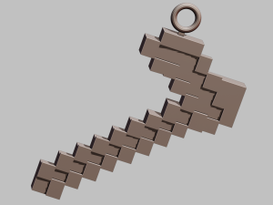 A Minecraft hoe for your keychain 3D-printmodel