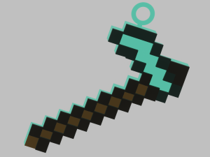 A Minecraft hoe for your keychain 3D-printmodel