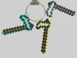 A Minecraft hoe for your keychain 3D-printmodel