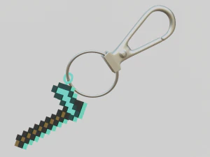 A Minecraft hoe for your keychain 3D Print Model