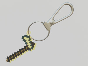 A Minecraft hoe for your keychain 3D-printmodel