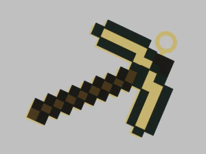 A Minecraft pickaxe for your keychain 3D Print Model