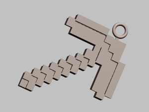 A Minecraft pickaxe for your keychain Modèles 3D en vedette