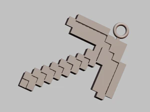 A Minecraft pickaxe for your keychain 3D Print Model