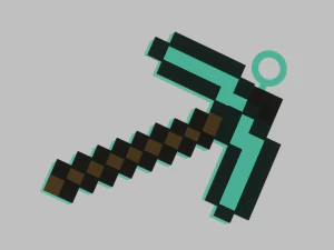 A Minecraft pickaxe for your keychain 3D Print Model