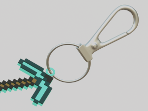 A Minecraft pickaxe for your keychain Modèles 3D en vedette