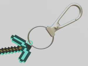 A Minecraft pickaxe for your keychain 3D Print Model