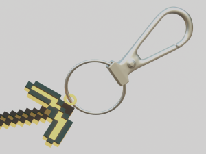 A Minecraft pickaxe for your keychain Modèles 3D en vedette