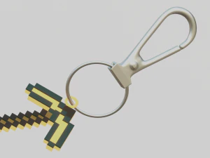 A Minecraft pickaxe for your keychain 3D Print Model