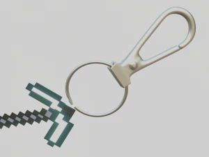 A Minecraft pickaxe for your keychain 3D Print Model
