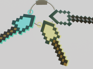 A Minecraft shovel for your keychain Model Cetak 3D