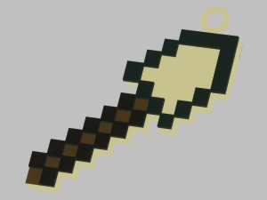 A Minecraft shovel for your keychain Model Cetak 3D