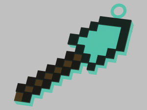 A Minecraft shovel for your keychain Model Cetak 3D