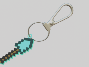 A Minecraft shovel for your keychain Model Cetak 3D