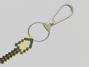 A Minecraft shovel for your keychain Model Cetak 3D