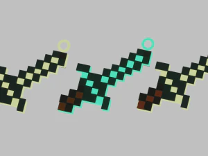 Ein Minecraft-Schwert f&uuml;r deinen Schl&uuml;sselbund 3D Druckmodell