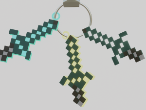 A Minecraft sword for your keychain 3D 프린트 모델