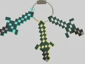 A Minecraft sword for your keychain 3D Print Model