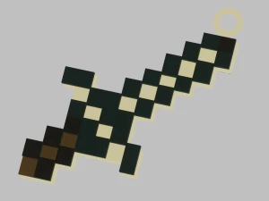 A Minecraft sword for your keychain 3D Print Model