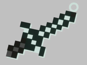 A Minecraft sword for your keychain 3D Print Model