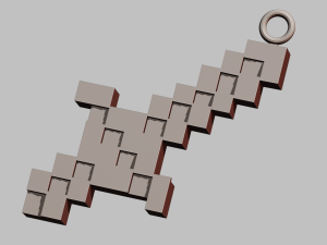 A Minecraft sword for your keychain 3D 프린트 모델