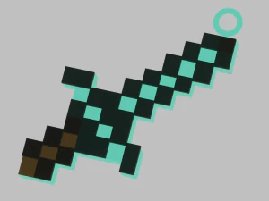 A Minecraft sword for your keychain 3D Print Model