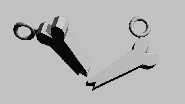 A broken bone for your keychain 3D Print Model .c4d .max .obj .3ds .fbx .stl .blend 
