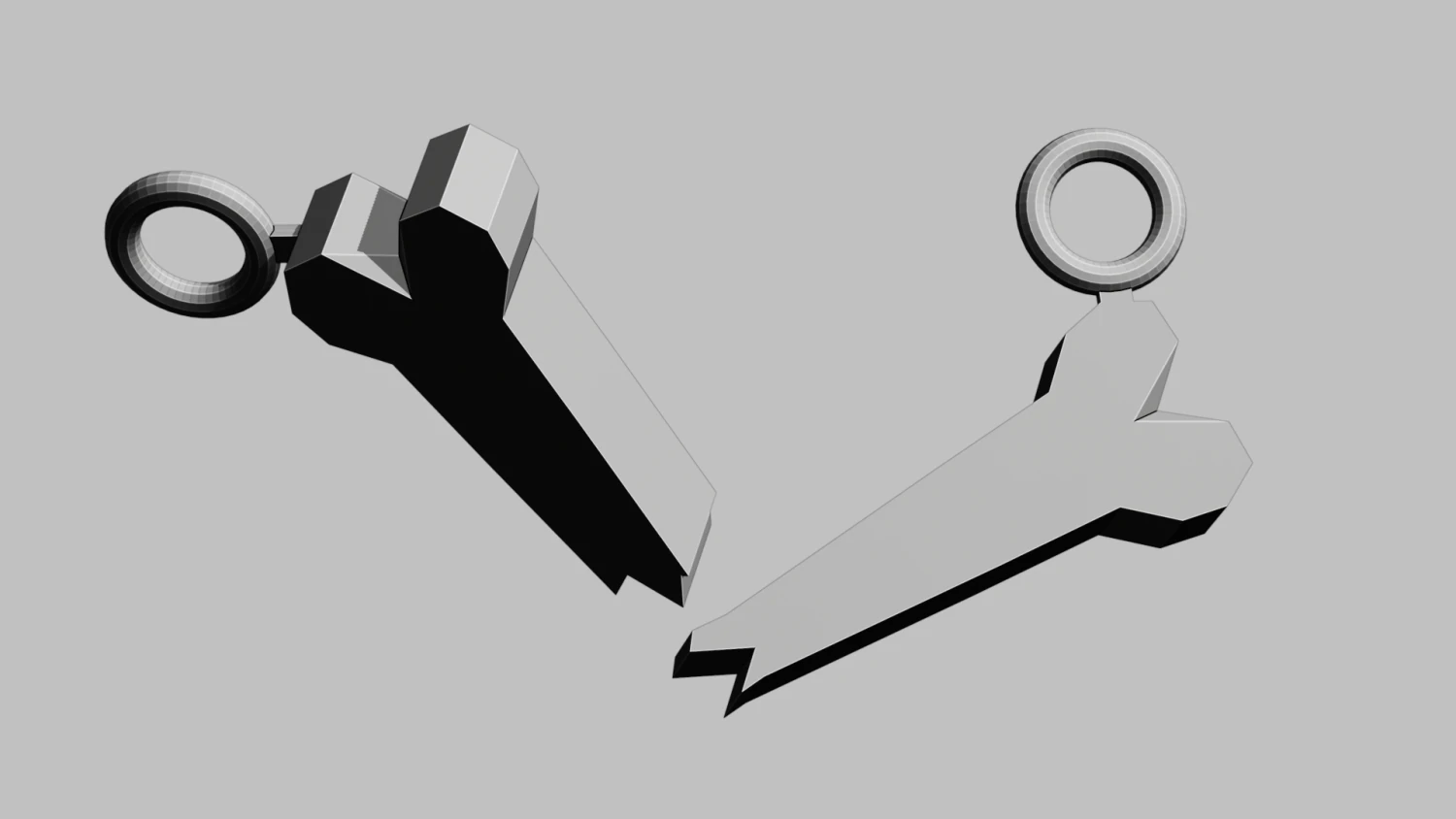 A broken bone for your keychain 3D Print Model .c4d .max .obj .3ds .fbx .stl .blend
