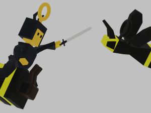 A knight rides a bee and fights a wasp 3D Print Models