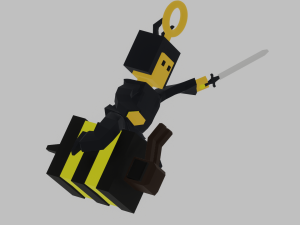 A knight rides a bee and fights a wasp 3D Print Model
