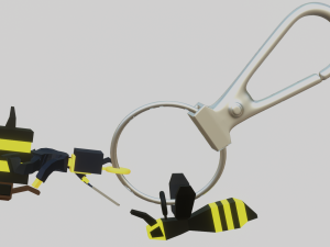A knight rides a bee and fights a wasp 3D Print Model