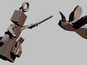 A knight rides a bee and fights a wasp 3D Print Model
