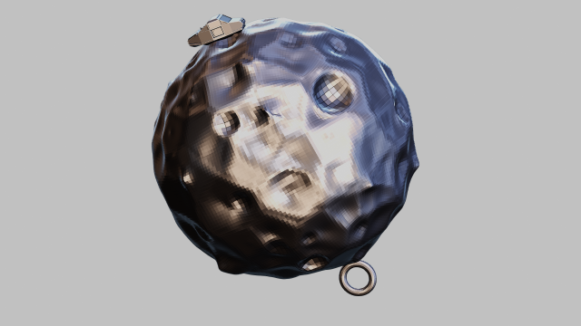 A car on the moon for your keychain 3D 프린트 모델 .c4d .max .obj .3ds .fbx .stl .blend 