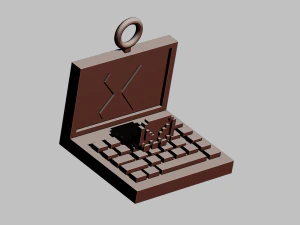 Ein Computer, der mit einem Virus f&uuml;r Ihren Schl&uuml;sselbund infiziert ist 3D Druckmodell