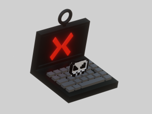 A computer infected with a virus for your keychain 3D प्रिंट मॉडल