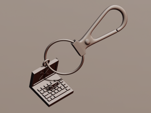 A computer infected with a virus for your keychain 3D प्रिंट मॉडल