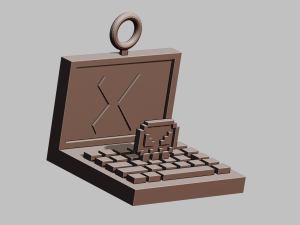 A computer infected with a virus for your keychain 3D प्रिंट मॉडल