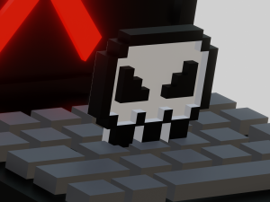 A computer infected with a virus for your keychain 3D प्रिंट मॉडल