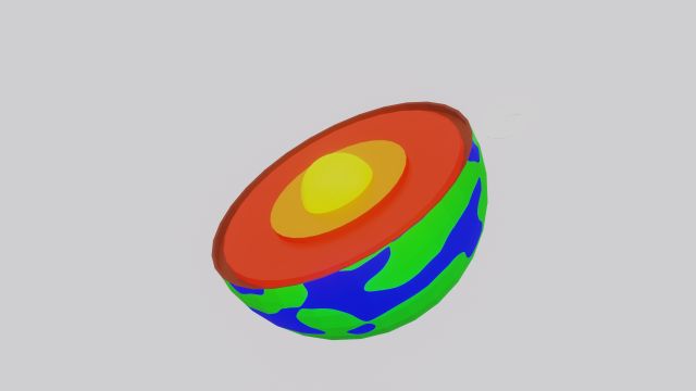 The earth that cut in half for your keychain 3Dプリントモデル .c4d .max .obj .3ds .fbx .stl .blend 
