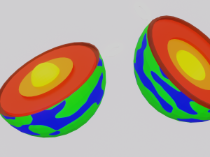 The earth that cut in half for your keychain 3Dプリントモデル