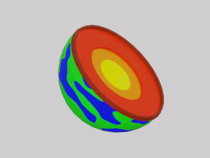 The earth that cut in half for your keychain 3Dプリントモデル