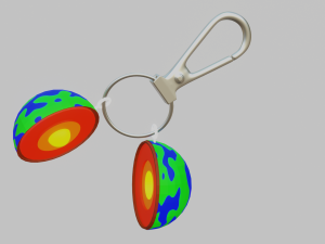 The earth that cut in half for your keychain 3Dプリントモデル