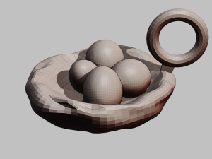 A nest with its eggs for your keychain 3D Print Models