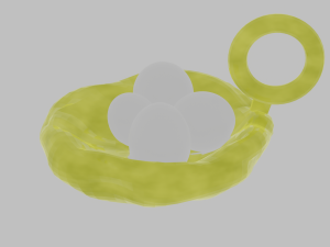A nest with its eggs for your keychain 3D Принт Модель