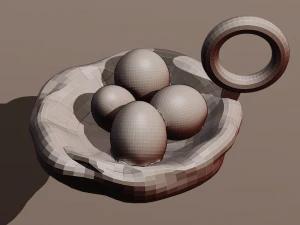 A nest with its eggs for your keychain 3D Print Model